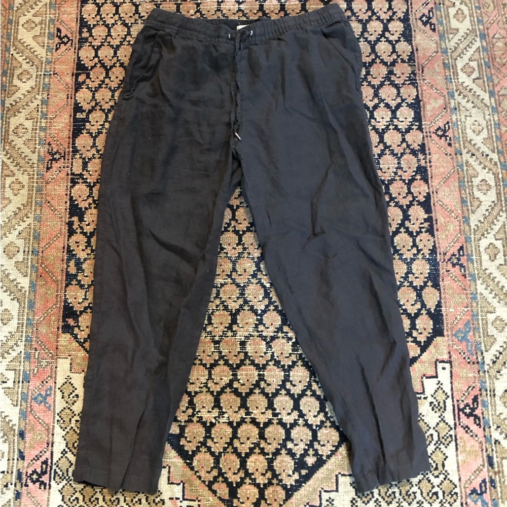 H&M Logg Dark Grey Linen Pants Sz 14